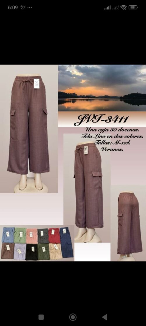 maxi palasos de lino con cargo